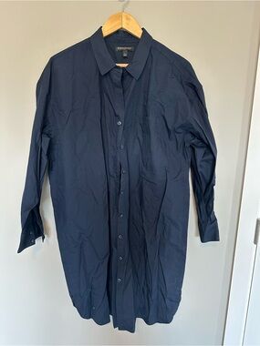 Banana Republic Navy Longline Button-Up Shirt